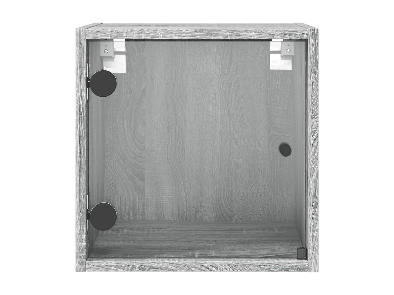 Table de chevet avec porte en verre sonoma gris 35x37x35 cm