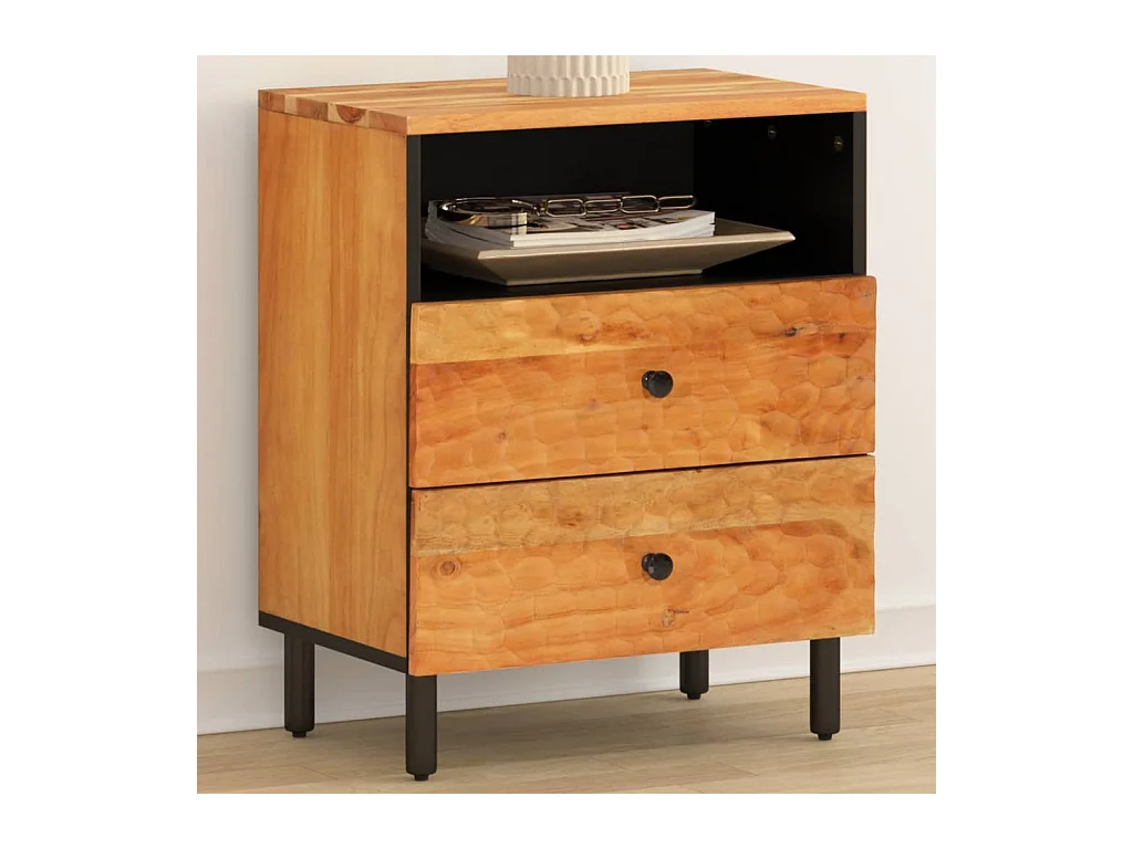 Table de chevet 50x33x60 cm bois d'acacia solide