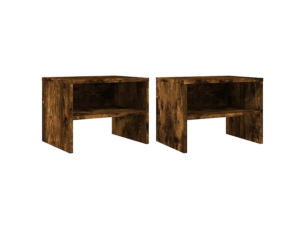Tables de chevet 2 pcs Chêne fumé 40x30x30 cm Bois d'ingénierie