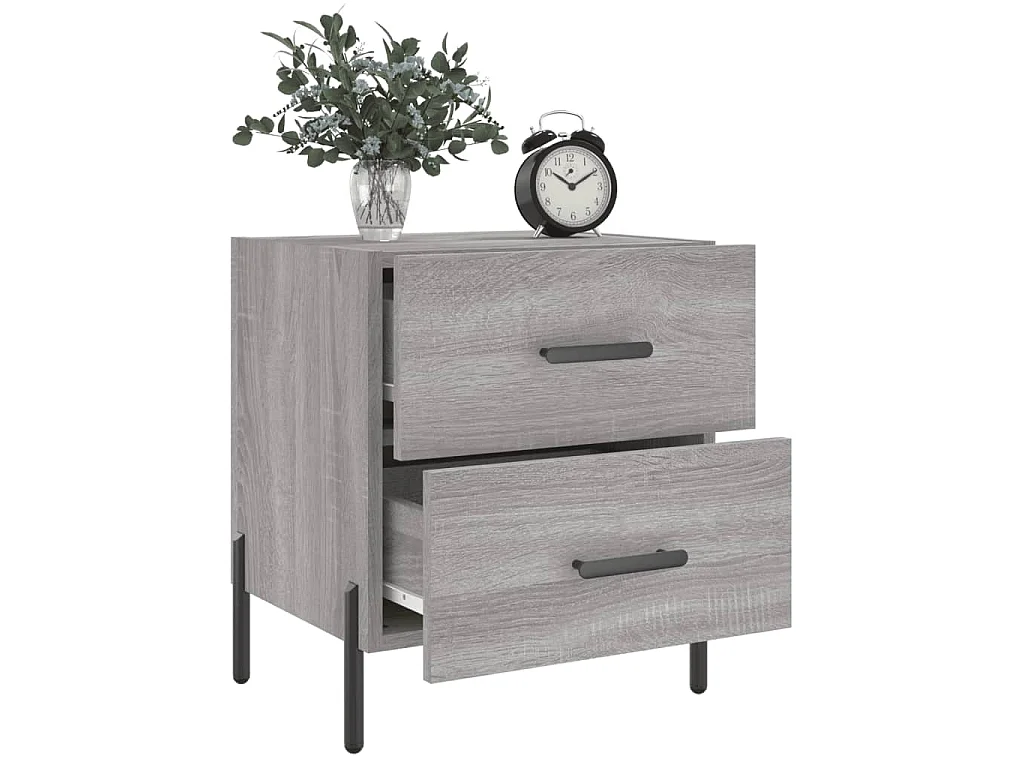 Nachttische 2 Stk. Grau Sonoma 40x35x47,5 cm Holzwerkstoff