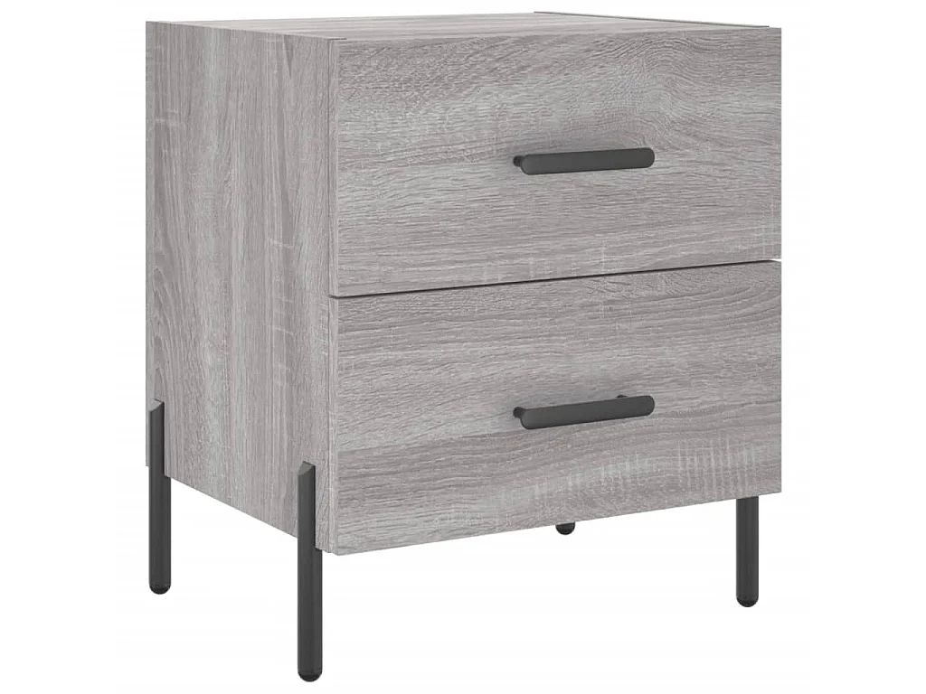 Nachttische 2 Stk. Grau Sonoma 40x35x47,5 cm Holzwerkstoff