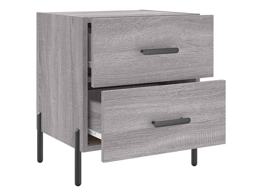 Nachttische 2 Stk. Grau Sonoma 40x35x47,5 cm Holzwerkstoff