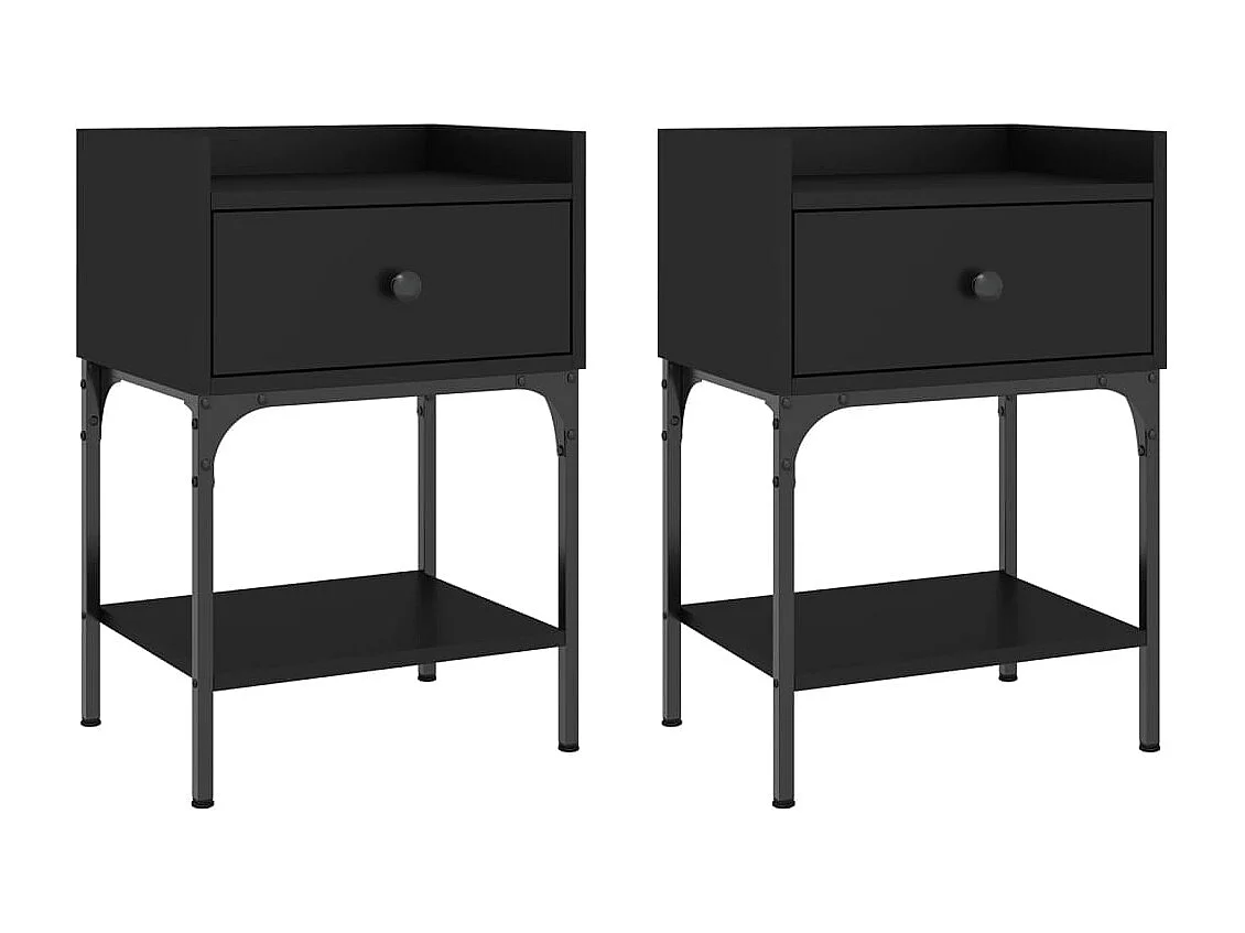 Nachttische 2 Stk. Schwarz 40,5x31x60 cm Holzwerkstoff