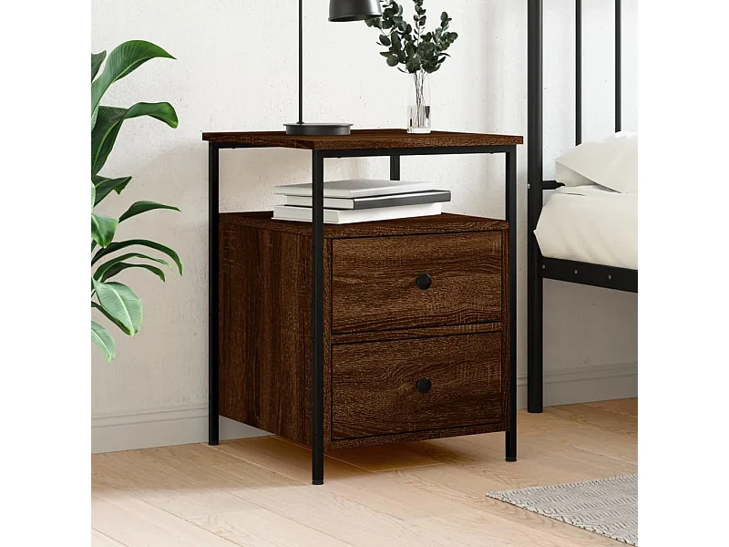 Nachttisch Braun Eichen-Optik 44x45x60 cm Holzwerkstoff