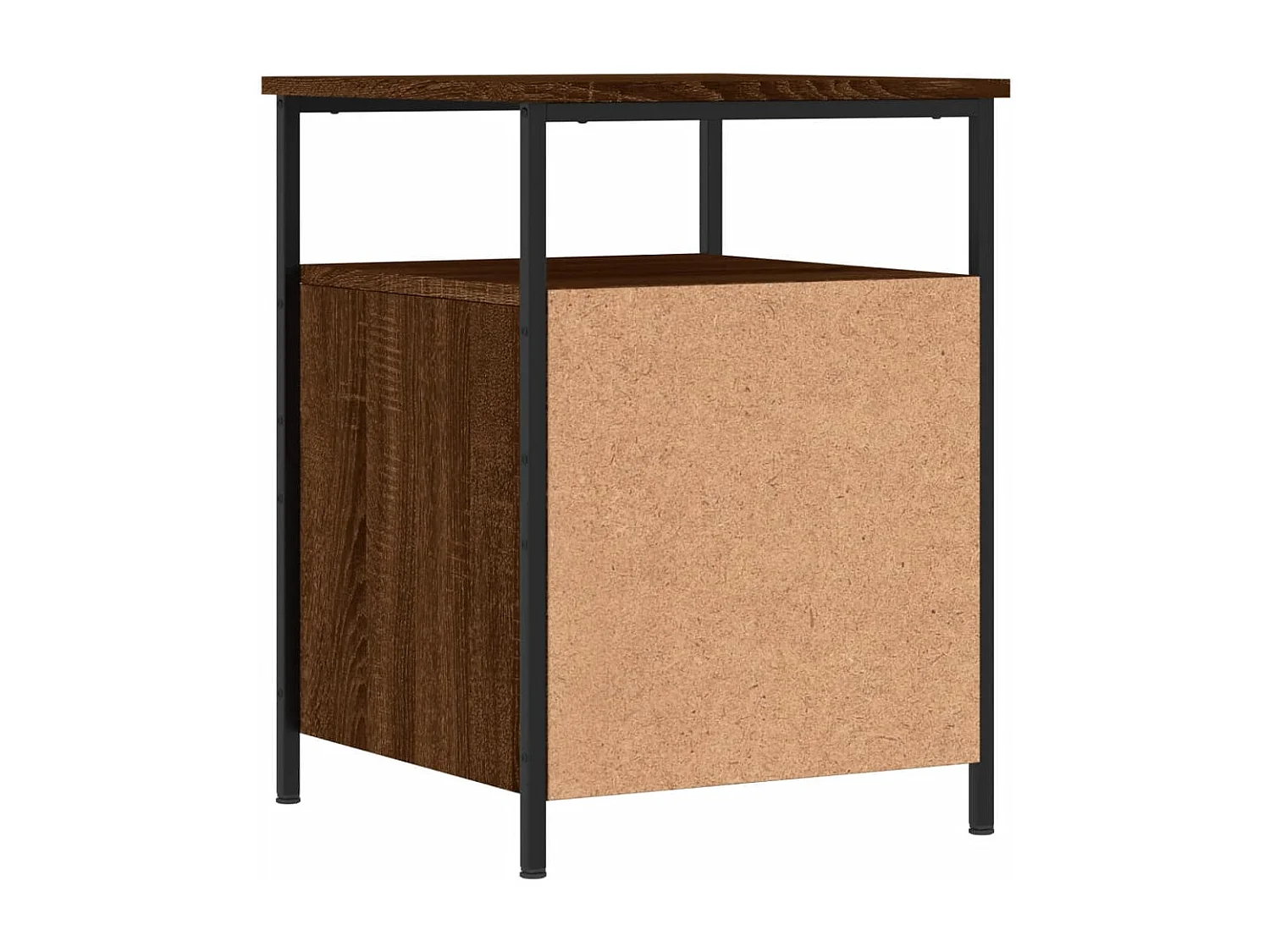 Nachtkastje 44x45x60 cm bewerkt hout bruin eikenkleur