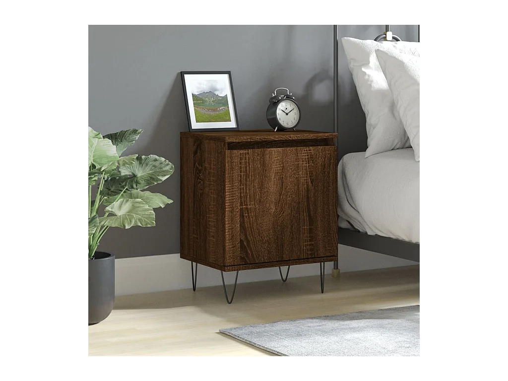 Table de chevet chêne marron 40x30x50 cm bois d'ingénierie