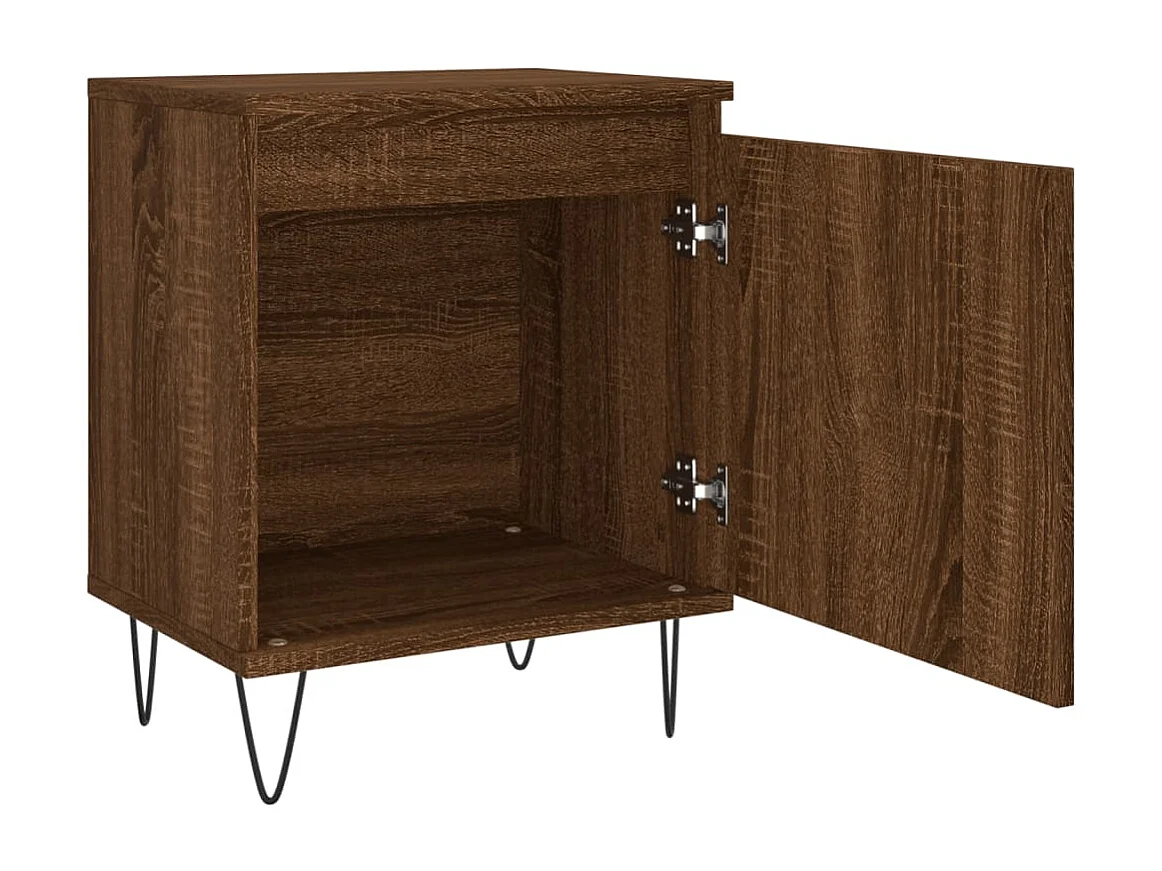 Table de chevet chêne marron 40x30x50 cm bois d'ingénierie