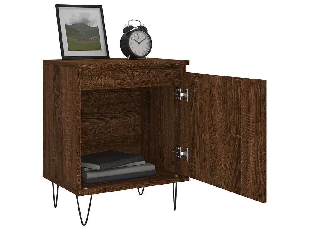 Table de chevet chêne marron 40x30x50 cm bois d'ingénierie