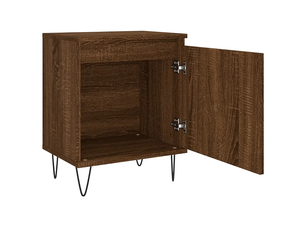 Table de chevet chêne marron 40x30x50 cm bois d'ingénierie