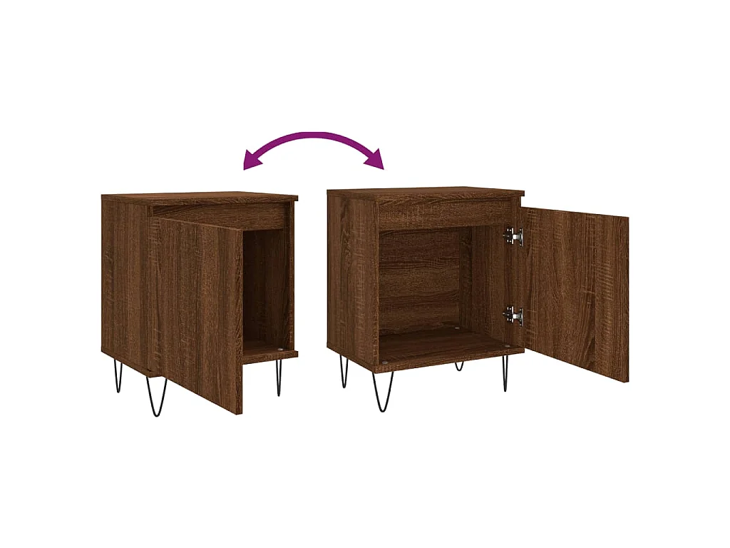 Table de chevet chêne marron 40x30x50 cm bois d'ingénierie