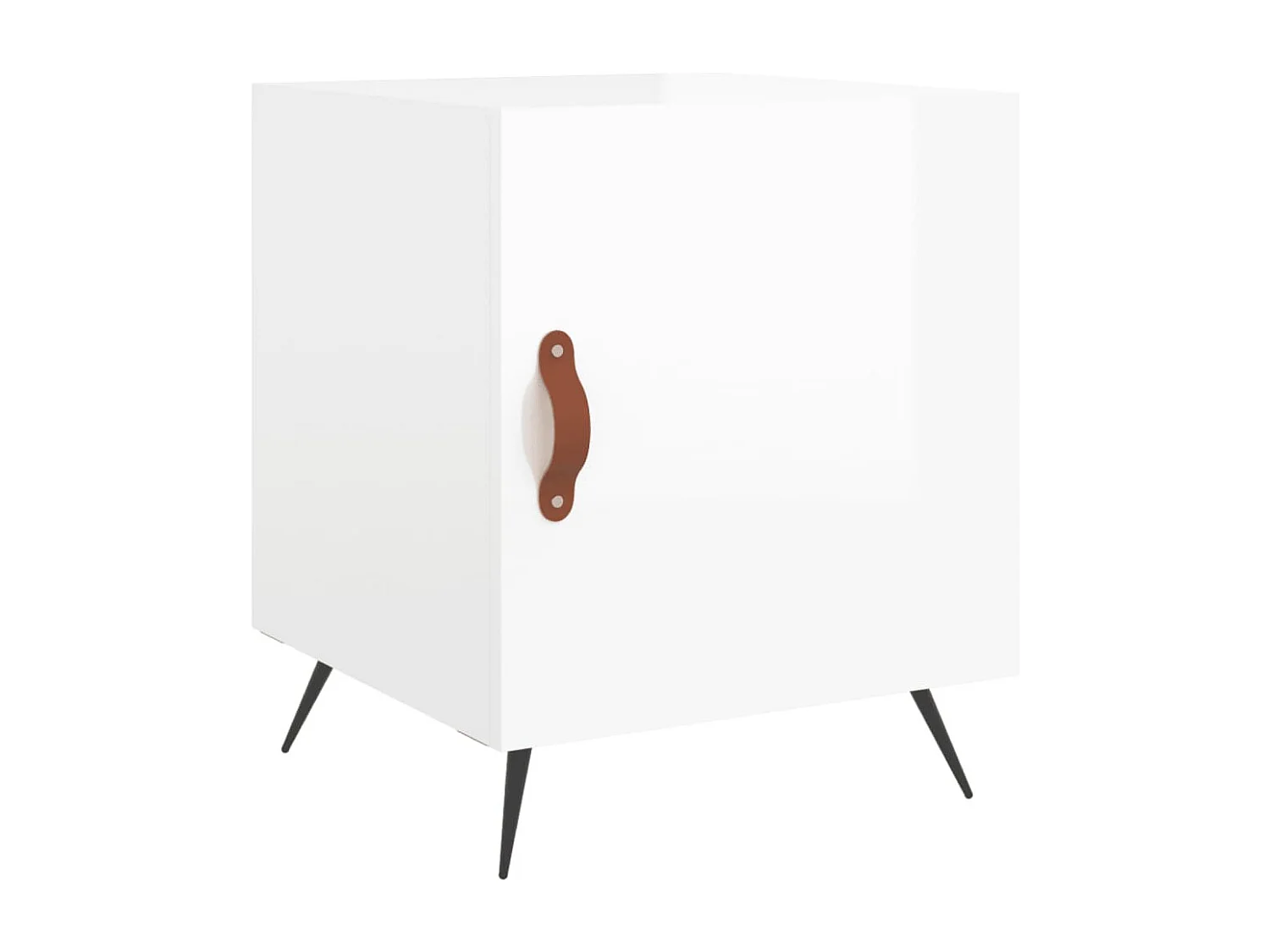 Mesita de noche madera de ingeniería blanco brillo 40x40x50 cm