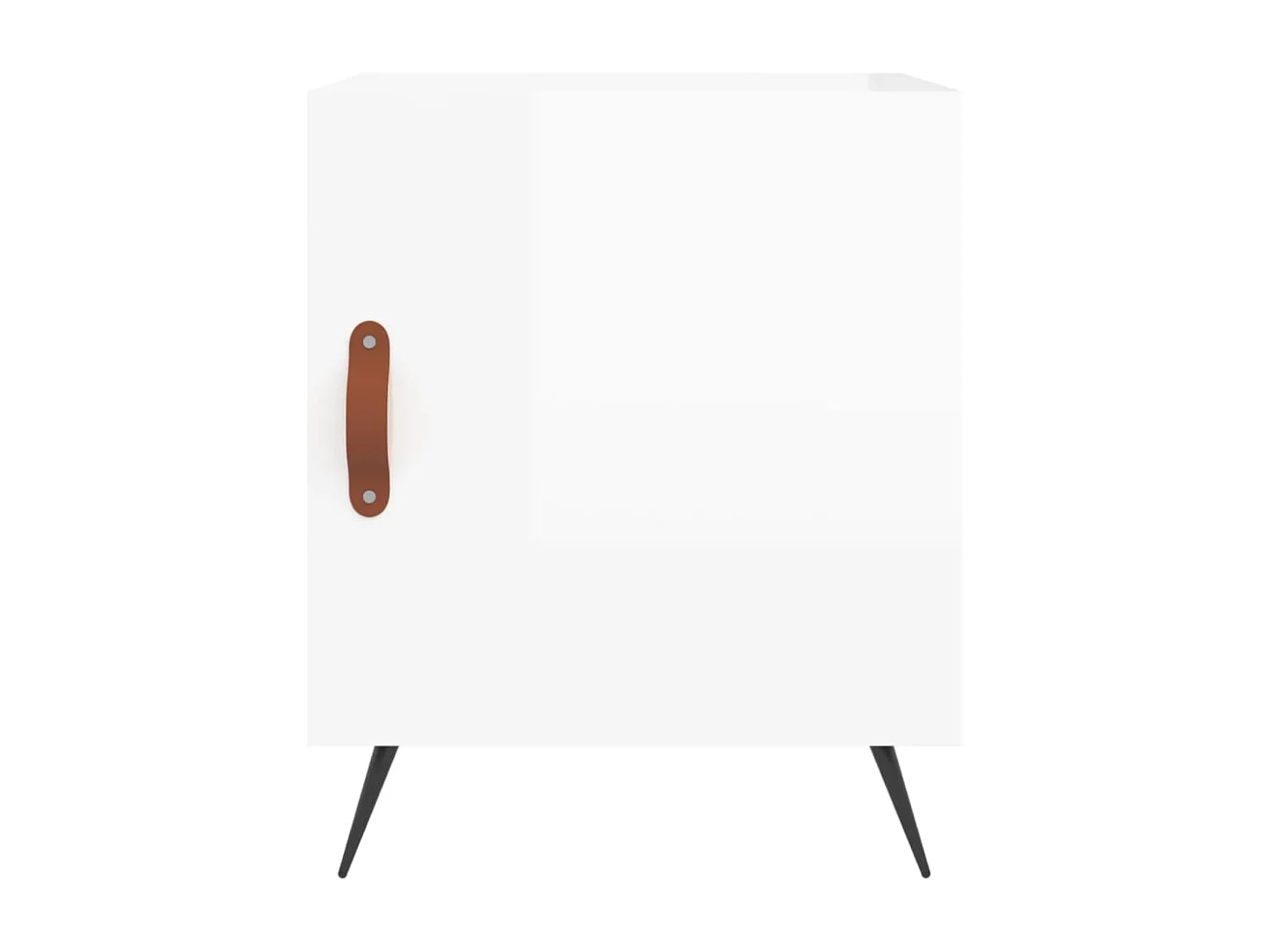 Mesita de noche madera de ingeniería blanco brillo 40x40x50 cm