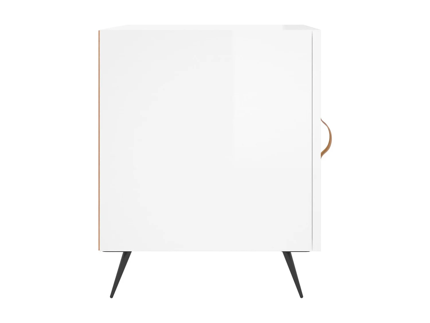 Mesita de noche madera de ingeniería blanco brillo 40x40x50 cm