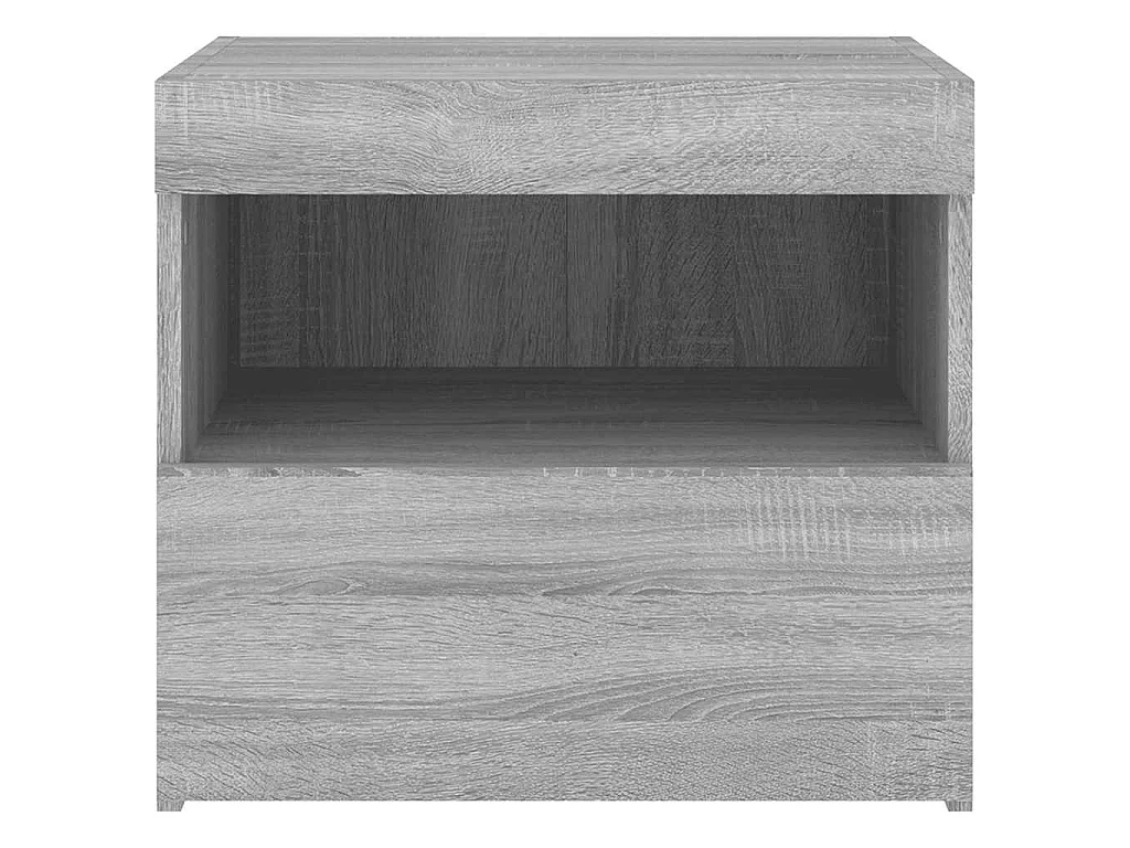 Nachttische mit LED-Leuchten 2 Stk. Grau Sonoma 50x40x45 cm