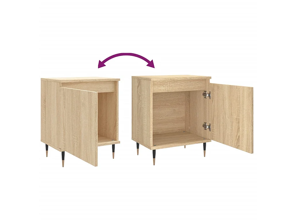Nachttische 2 Stk. Sonoma-Eiche 40x30x50 cm Holzwerkstoff