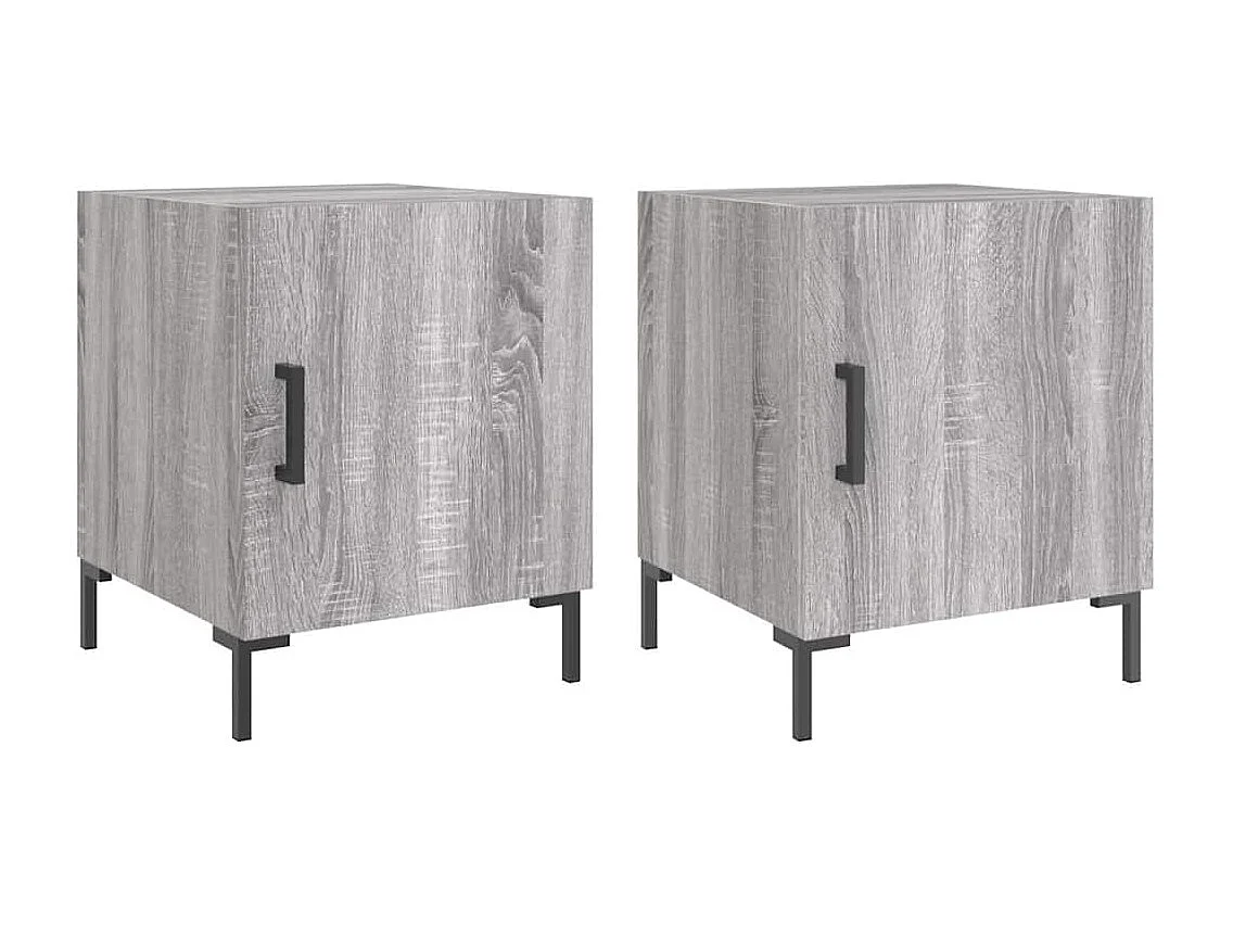Mesitas noche 2 uds madera ingeniería gris Sonoma 40x40x50 cm