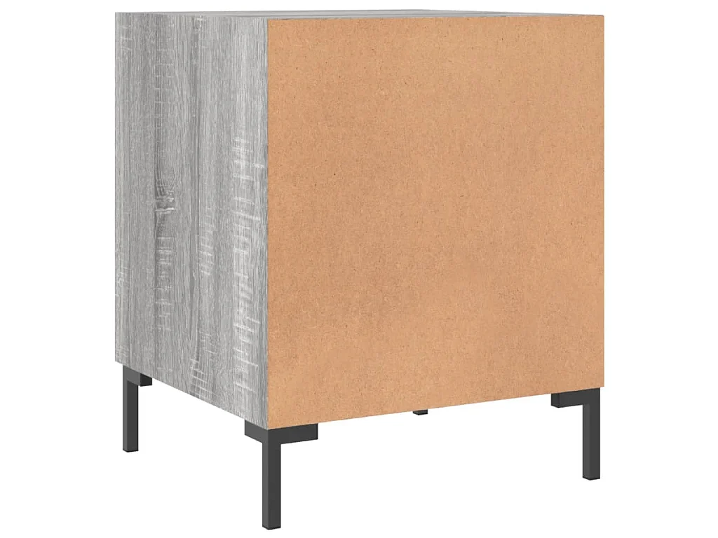 Mesitas noche 2 uds madera ingeniería gris Sonoma 40x40x50 cm