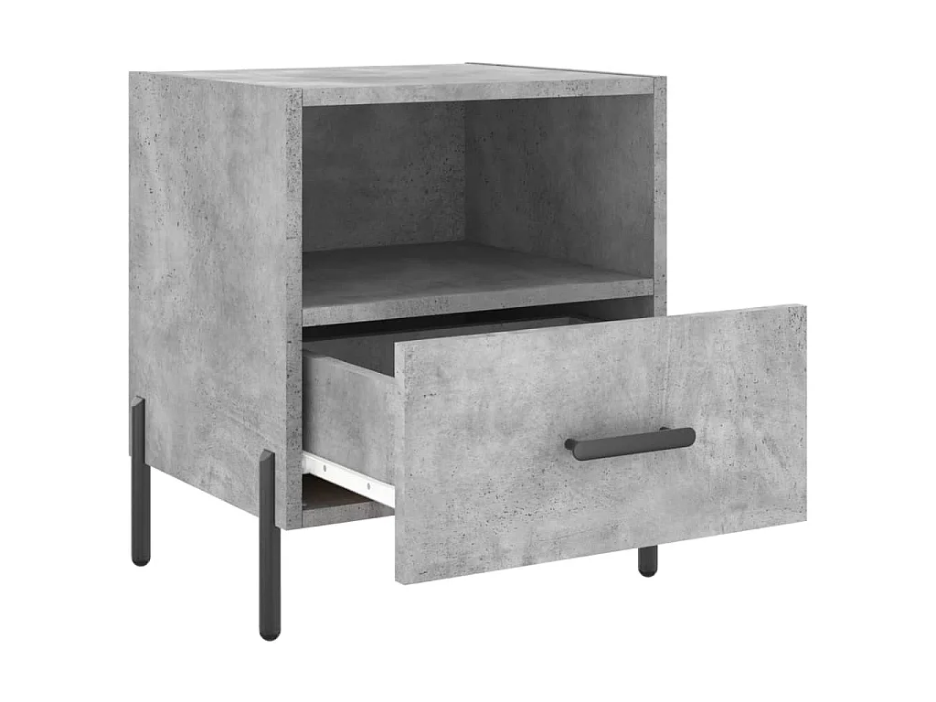 Nachtkastjes 2 st 40x35x47,5 cm bewerkt hout betongrijs