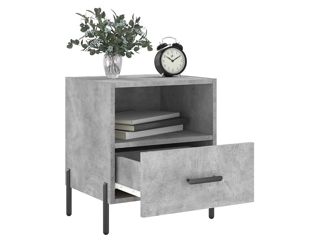 Tables de chevet 2pcs gris béton 40x35x47,5cm bois d’ingénierie