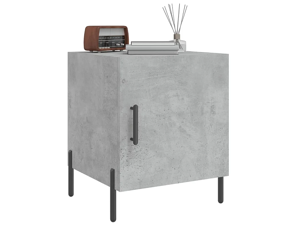 Tables de chevet 2 pcs gris béton 40x40x50 cm bois d’ingénierie