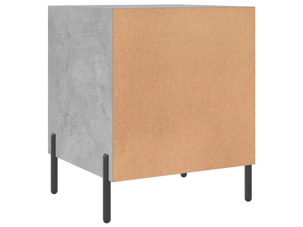 Tables de chevet 2 pcs gris béton 40x40x50 cm bois d’ingénierie
