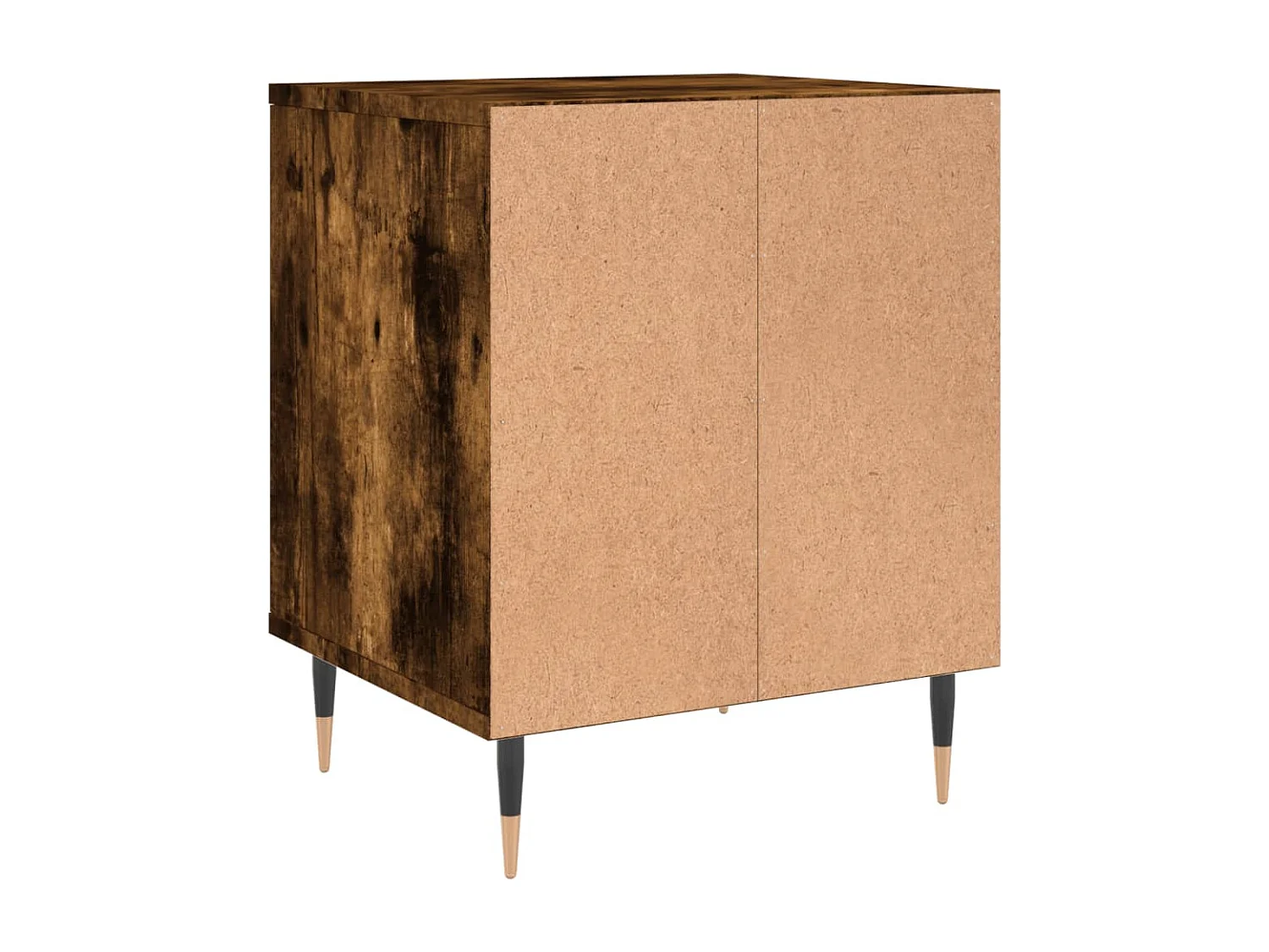 Nachtkastje 40x35x50 cm bewerkt hout gerookt eikenkleurig