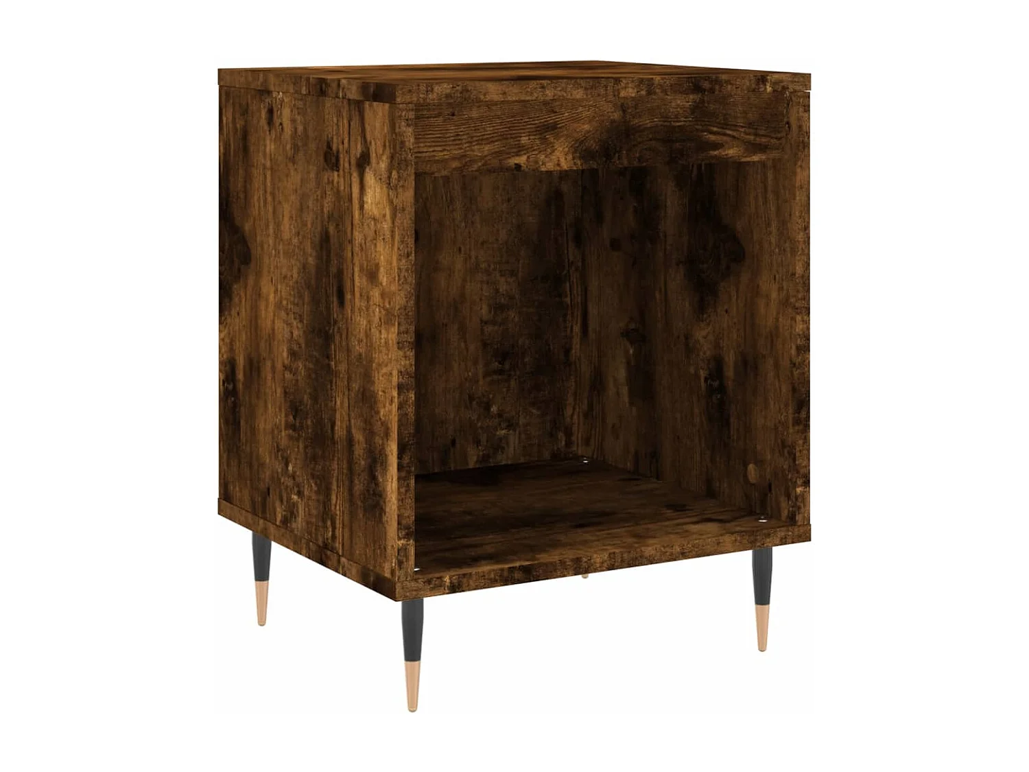 Table de chevet chêne fumé 40x35x50 cm bois d’ingénierie