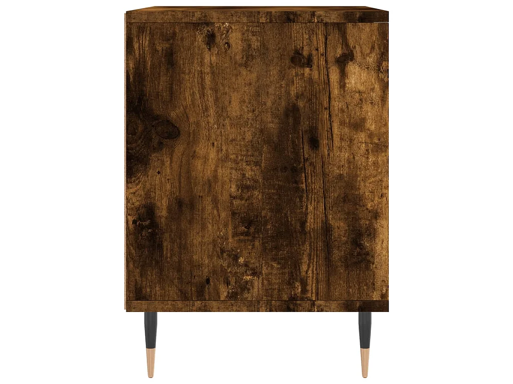 Table de chevet chêne fumé 40x35x50 cm bois d’ingénierie