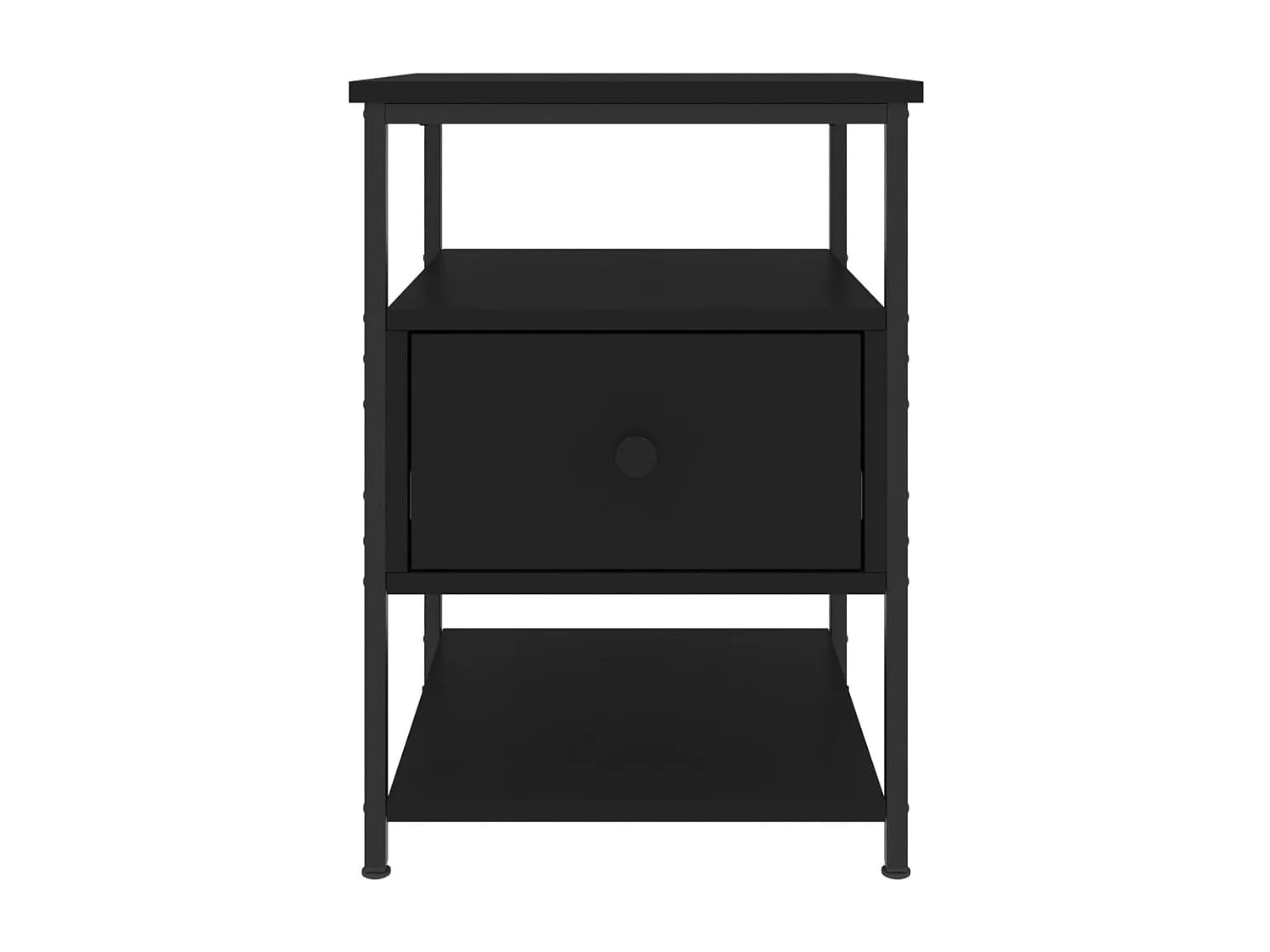 Comodini 2pz Neri 40x42x56 cm in Legno Multistrato