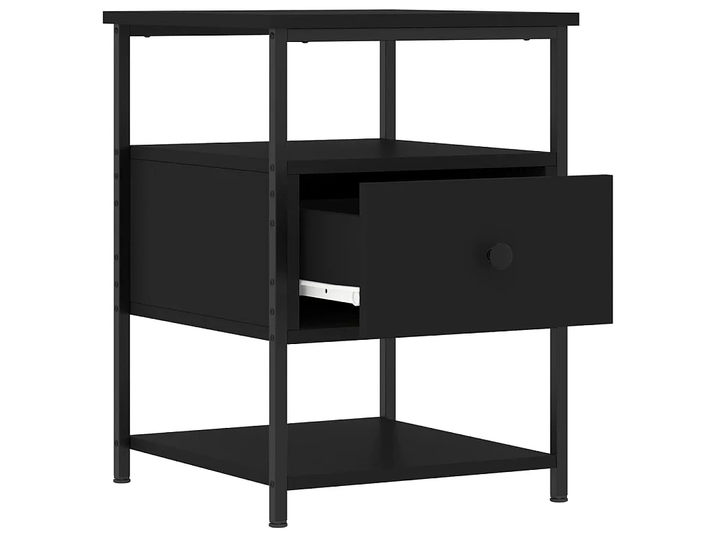 Nachtkastjes 2 st 40x42x56 cm bewerkt hout zwart