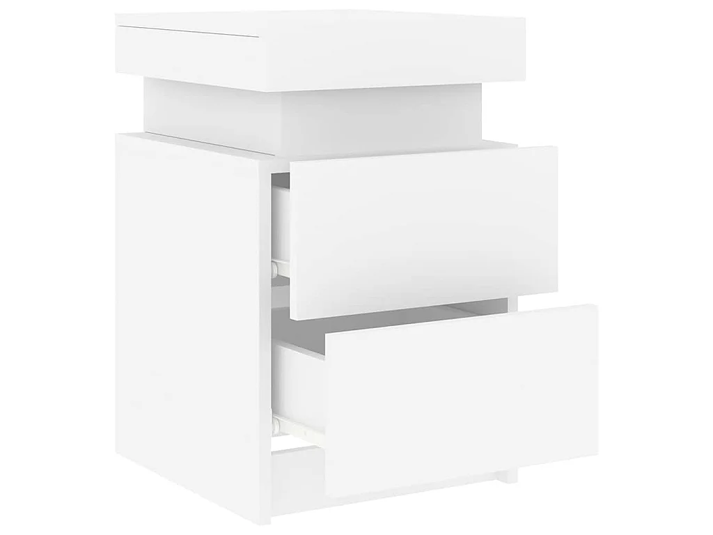 Comodino con Luci LED Bianco 35x39x55 cm