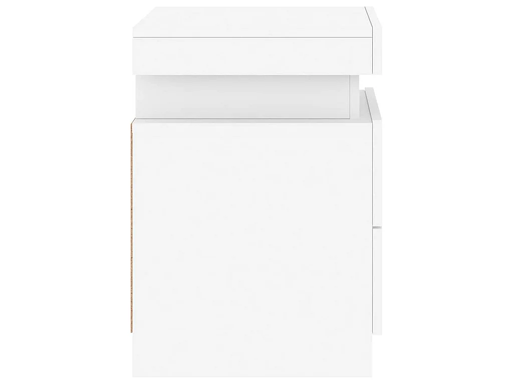 Comodino con Luci LED Bianco 35x39x55 cm