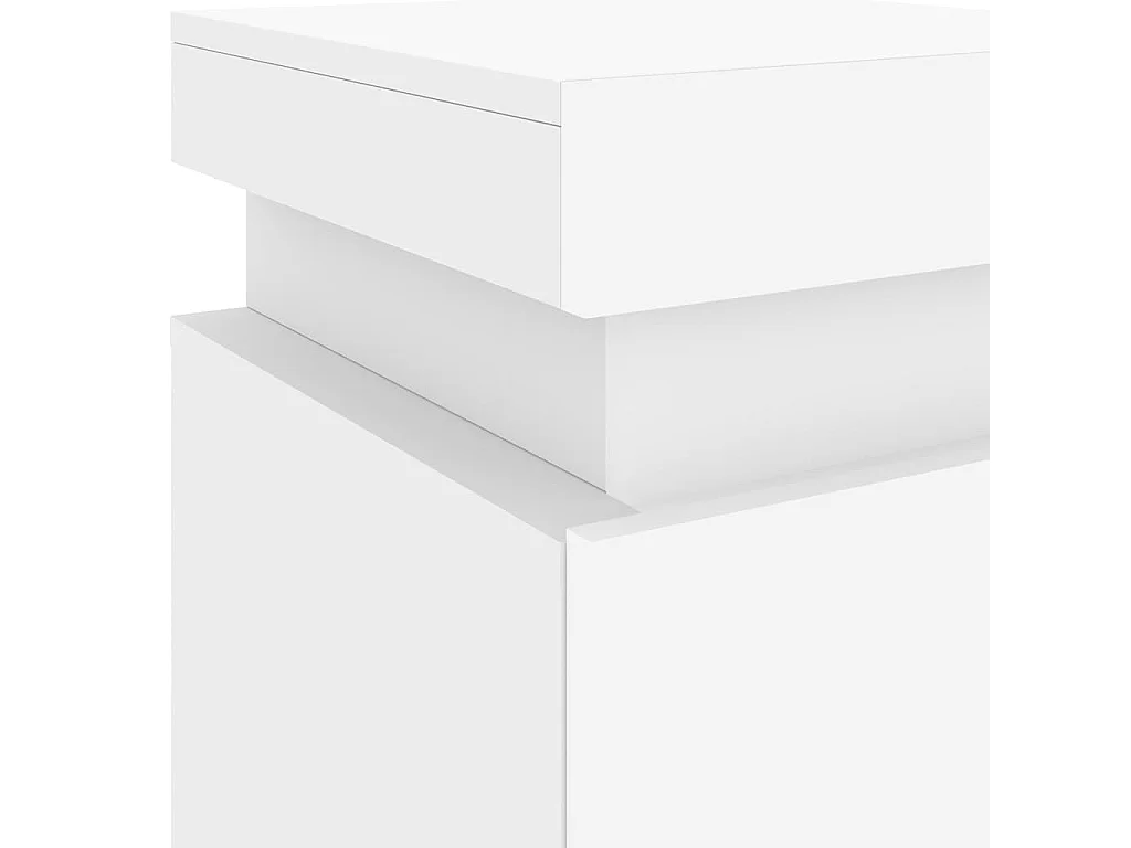 Comodino con Luci LED Bianco 35x39x55 cm
