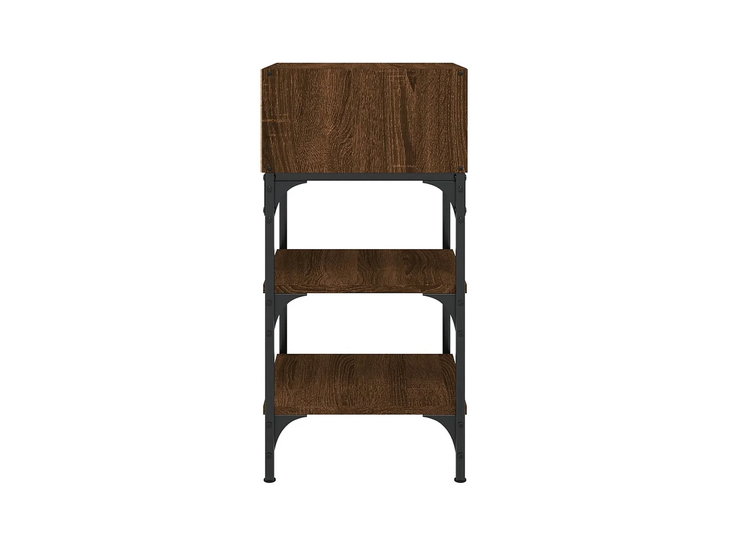 Nachtkastje 35x34,5x70 cm bewerkt hout bruin eikenkleurig