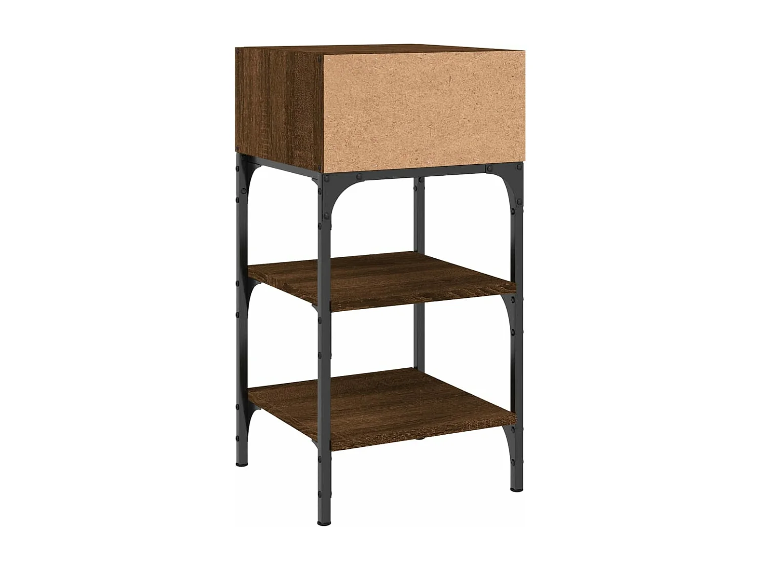 Table de chevet chêne marron 35x34,5x70 cm bois d'ingénierie