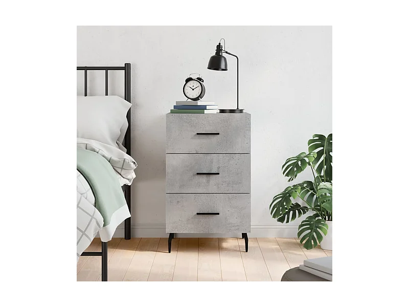 Table de chevet sonoma gris 40x40x66 cm bois d'ingénierie