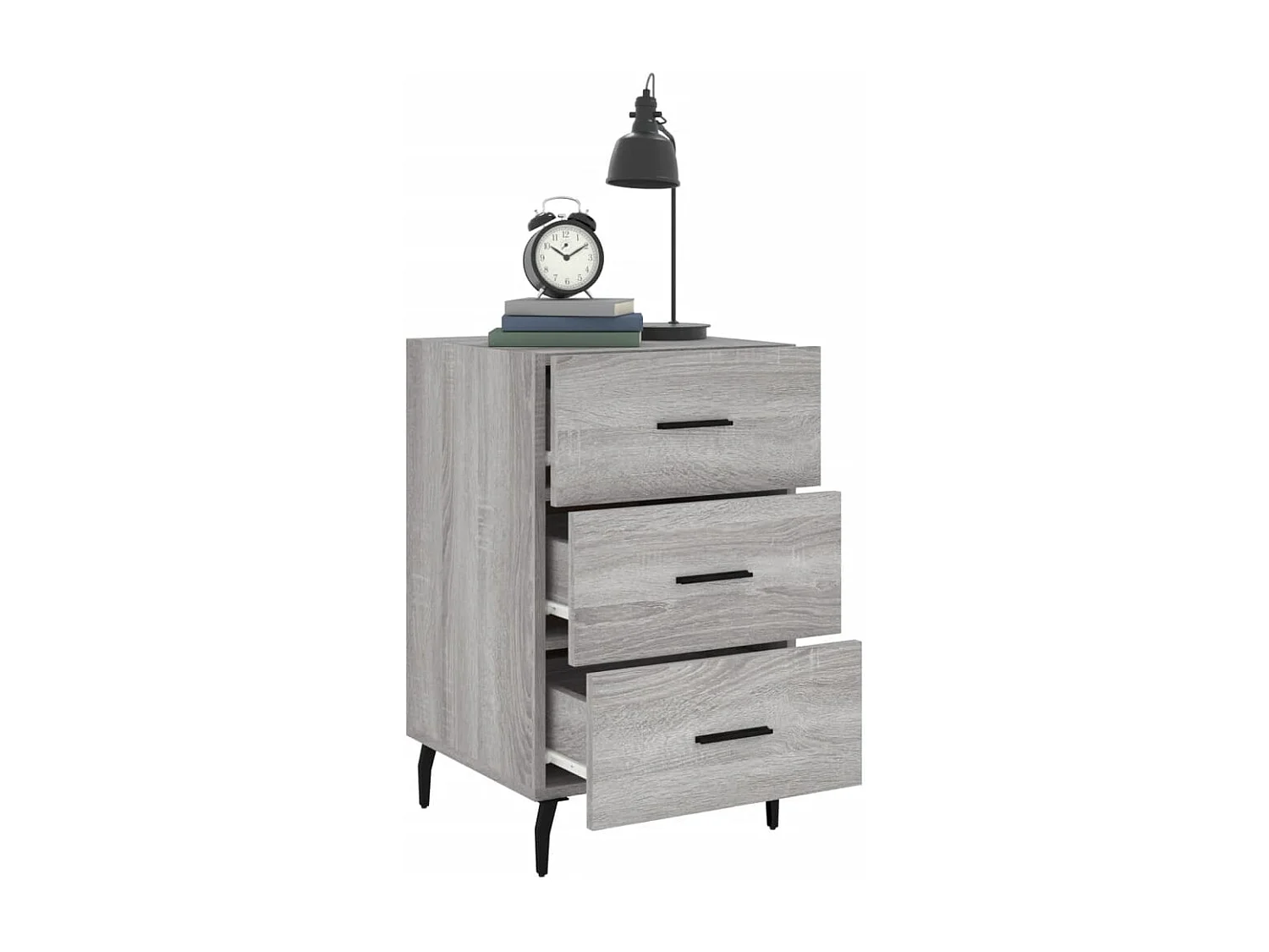 Table de chevet sonoma gris 40x40x66 cm bois d'ingénierie