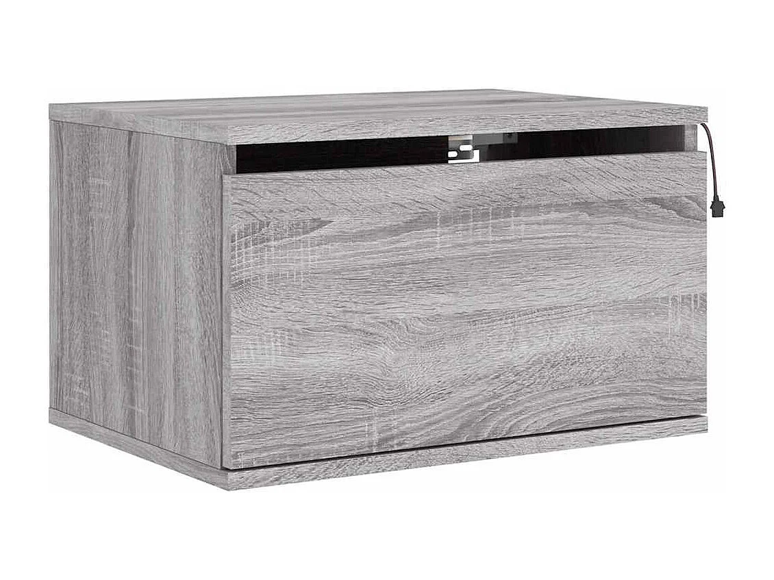 Wand-Nachttische mit LED-Leuchten 2 Stk. Grau Sonoma