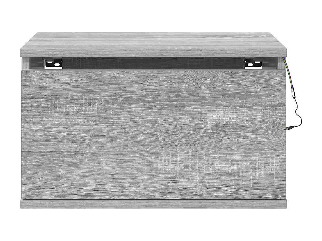 Wand-Nachttische mit LED-Leuchten 2 Stk. Grau Sonoma