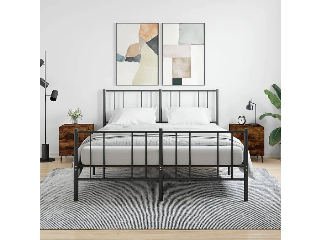 Mesita noche 2 uds madera ingeniería roble ahumado 40x35x47,5cm