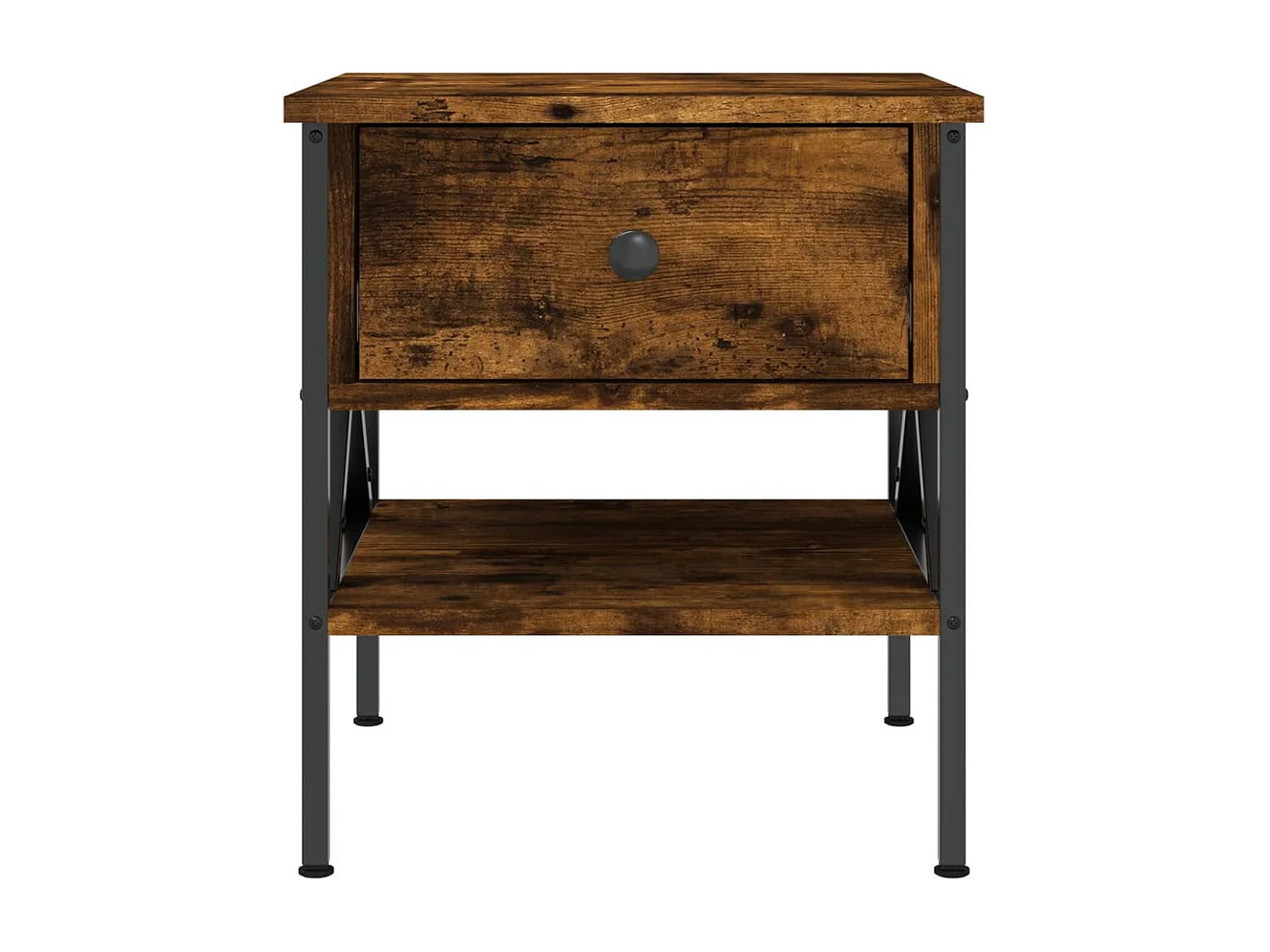 Table de chevet chêne fumé 40x42x45 cm bois d'ingénierie