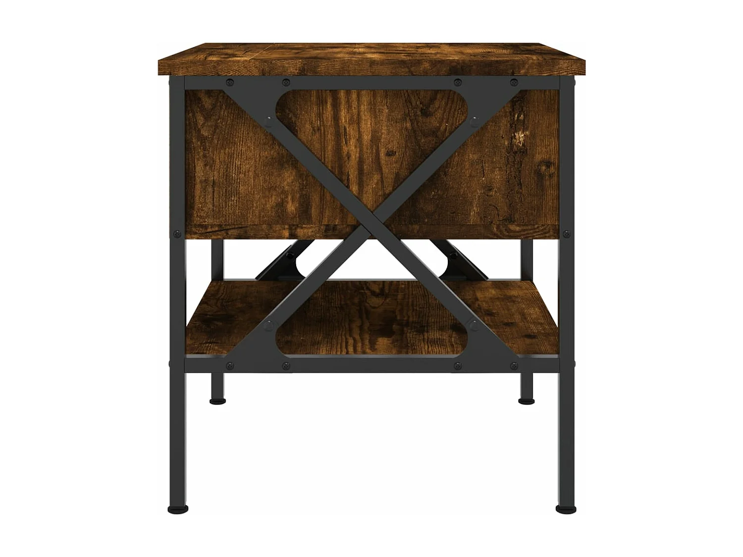 Table de chevet chêne fumé 40x42x45 cm bois d'ingénierie
