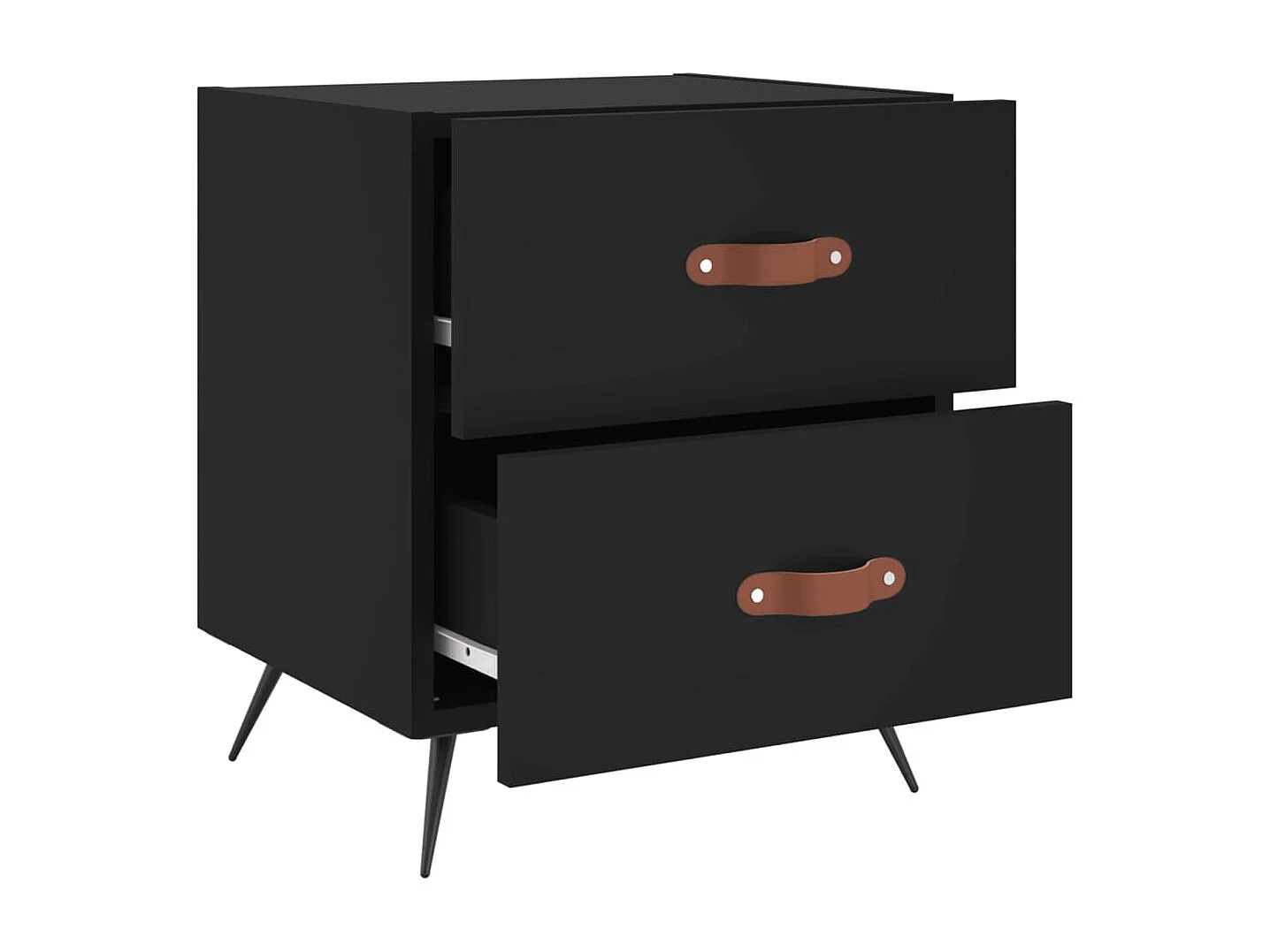 Nachttische 2 Stk. Schwarz 40x35x47,5 cm Holzwerkstoff