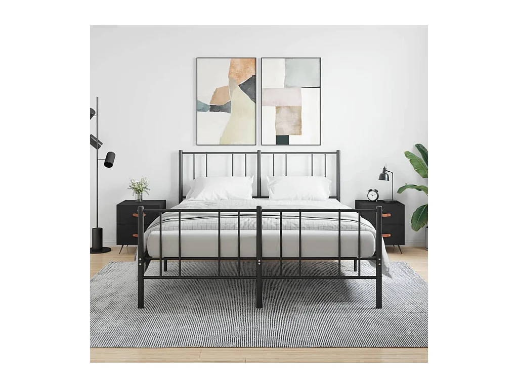 Comodini 2 pz Neri 40x35x47,5 cm in Legno Multistrato