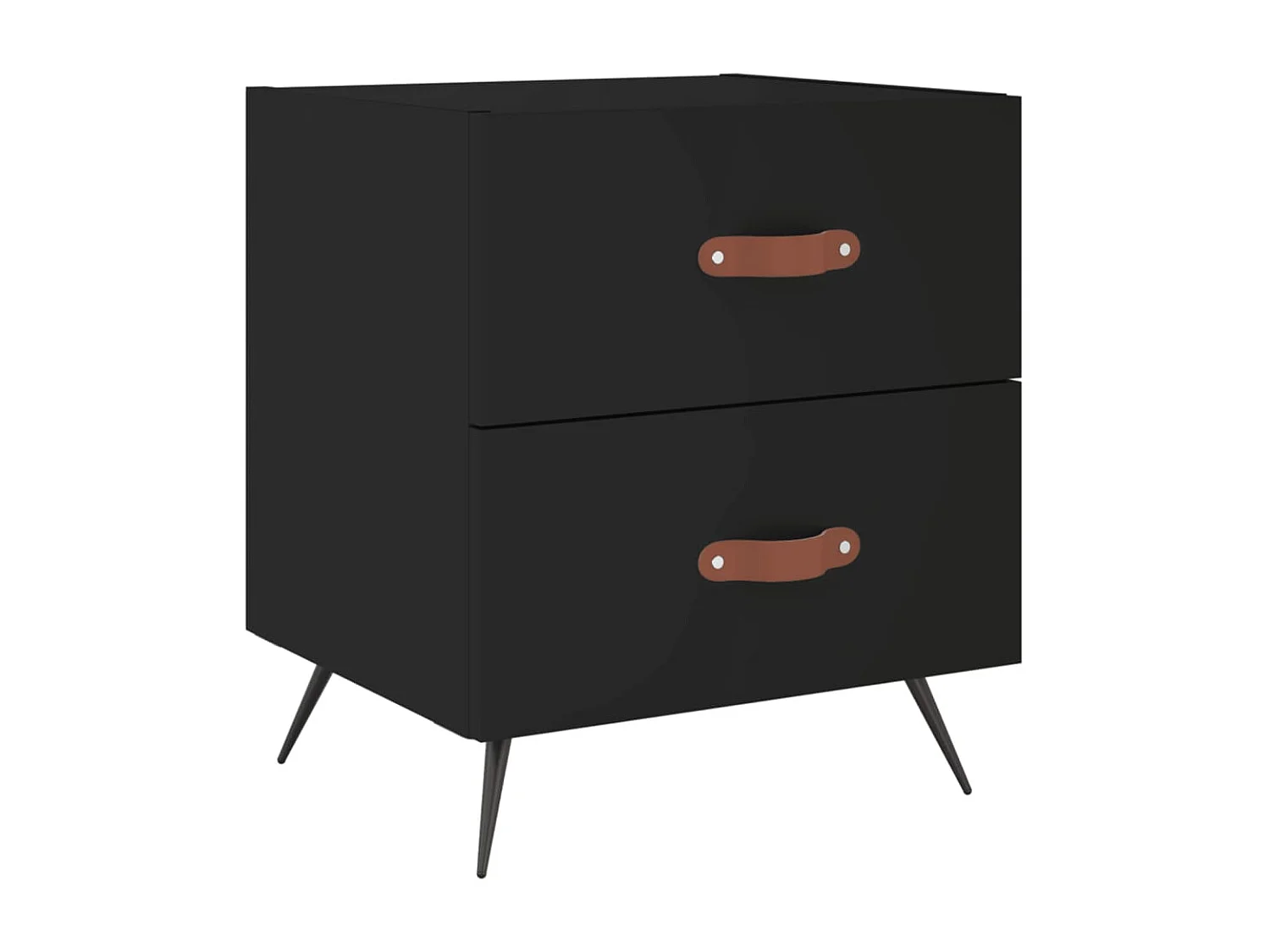 Tables de chevet 2 pcs noir 40x35x47,5 cm bois d’ingénierie