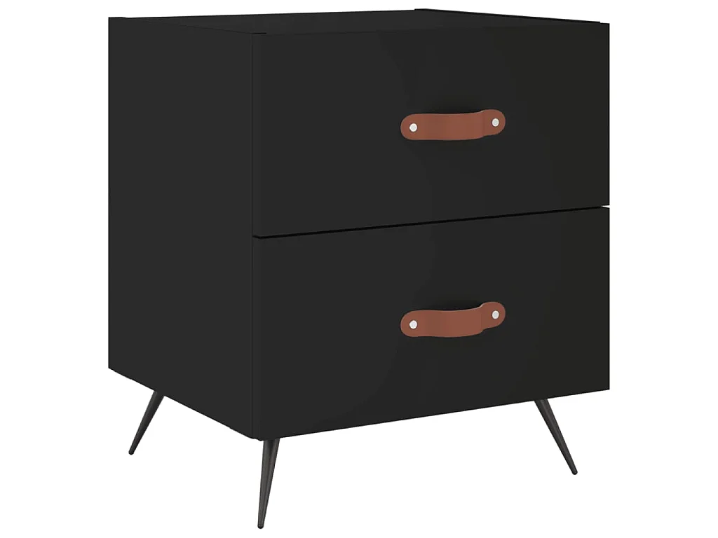 Mesas de cabeceira 2 pcs 40x35x47,5 cm deriv. de madeira preto