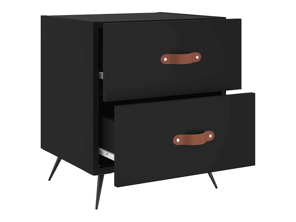 Mesas de cabeceira 2 pcs 40x35x47,5 cm deriv. de madeira preto