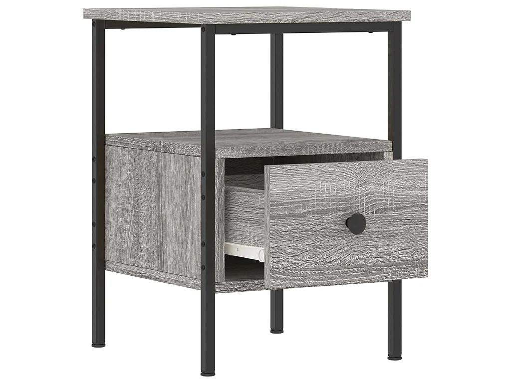 Nachtkastjes 2 st 34x36x50 cm bewerkt hout grijs sonoma eiken