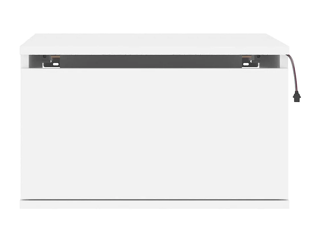 Wand-Nachttisch mit LED-Leuchten Weiß