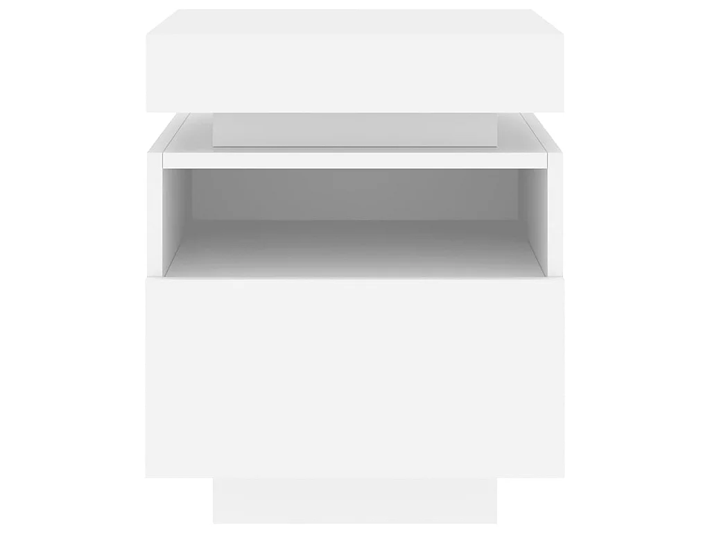 Armoire de chevet avec lumières LED blanc 40x39x48,5 cm